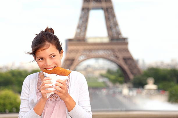 Eating dinner in the famous Eiffel Tower