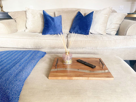 Acacia Wood Tray with Handles 8x46cm