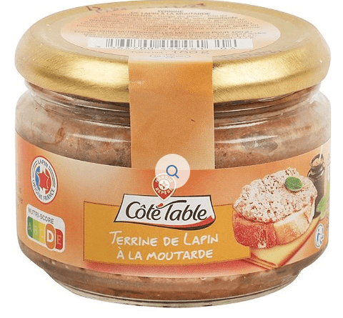 terrine de lapin a la moutarde allegee en matieres grasses - 180 g - COTE TABLE