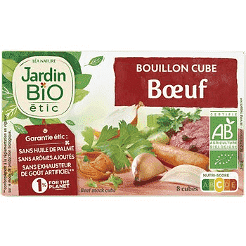 Jardin Bio Bouillon de boeuf Cube sans huile palme x8 80g freeshipping - Mon Panier Latin