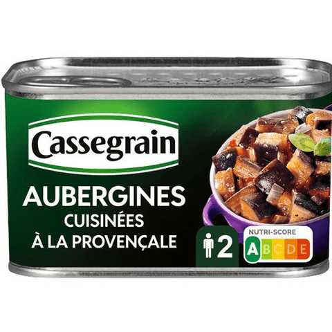 CASSEGRAIN Aubergines cuisinees a la provenacale et huile d'olive 375g