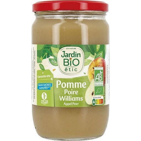 Jardin Bio Dessert pomme poire williams sans sucres ajoutes, en bocal 680g freeshipping - Mon Panier Latin