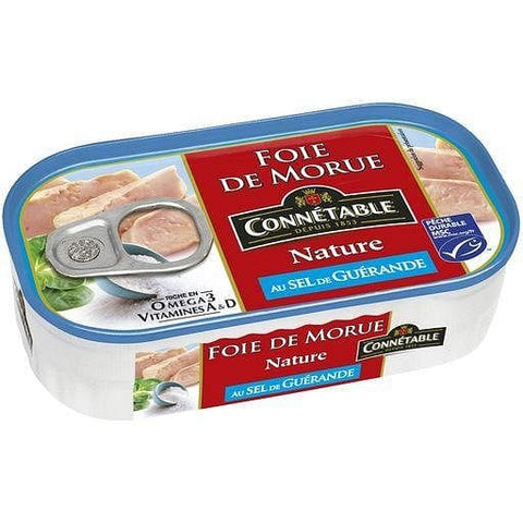 Connetable Foie de morue MSC nature au sel de Guerande 121g freeshipping - Mon Panier Latin