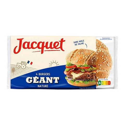Jacquet Burgers geants nature sans huile de palme x4 330g freeshipping - Mon Panier Latin