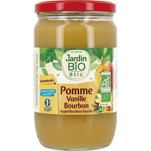 Jardin Bio Dessert pomme vanille bourbon sans sucres ajoutes, en bocal 680g freeshipping - Mon Panier Latin