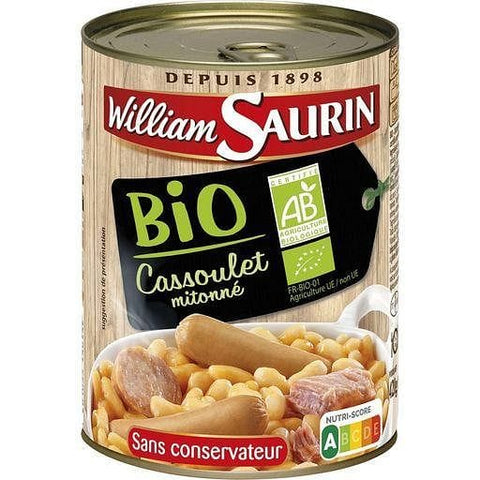 William Saurin Cassoulet mitonne bio sans conservateur 420g freeshipping - Mon Panier Latin