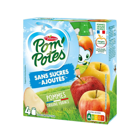 Pom'Potes Compotes en gourde pomme sans sucres ajoutes 4x90g freeshipping - Mon Panier Latin