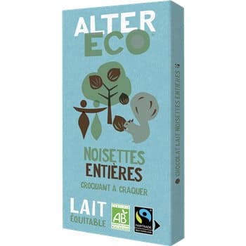 Alter Eco Chocolat lait Bio Noisettes Max Havelaar - 100g