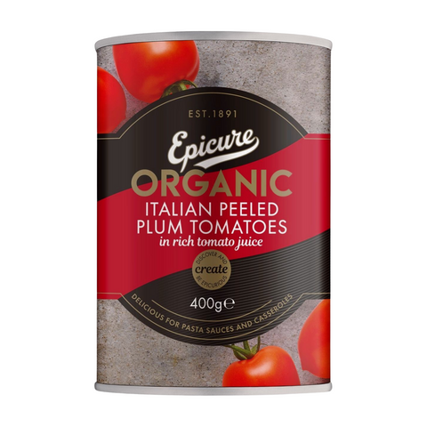 Epicure Organic Peeled Plum Italian Tomatoes (400g)