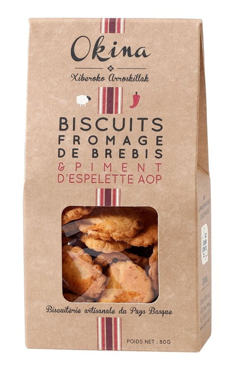 OKINA Aperitif biscuits with Sheep's Cheese and AOP Espelette Pepper 80g