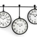 Metal Wall Clocks, Set of 3 Hanging