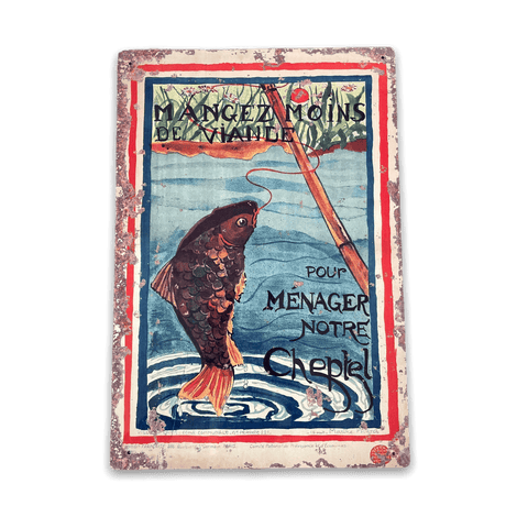 Vintage Metal Sign - Old Fishing Sign