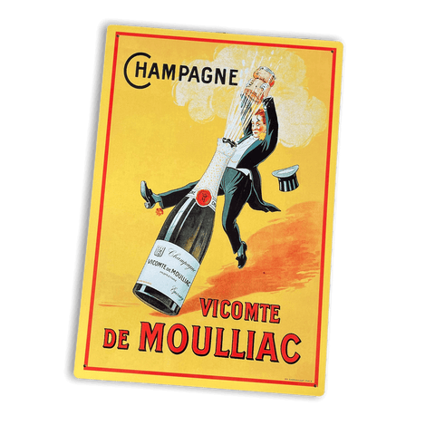 Vintage Metal Sign - Retro Advertising Champagne Vicomte De Moulliac Sign