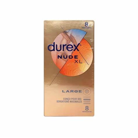 Durex préservatifs nude xl peau contre peau ultra fin x8