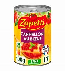 ZAPETTI Cannelloni pur boeuf 400g