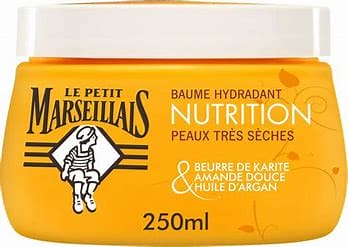 Le Petit Marseillais Baume Corps Hydratant, Nutrition, au Beurre de Karite, amande douce &amp; huile d'argan 300ml