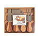 Set of 4 Acacia Wood Cheese Knifes
