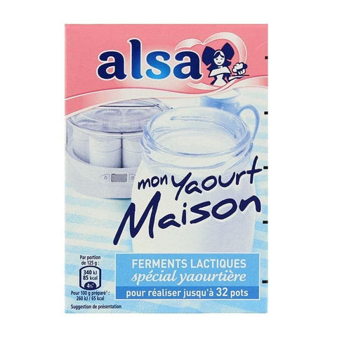Alsa Mon yaourt maison, ferments lactiques special yaourtiere 32 pots 4x2g freeshipping - Mon Panier Latin