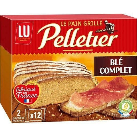 Pelletier Pain grille au ble complet fabrique en France 2x12 tranches 500g freeshipping - Mon Panier Latin