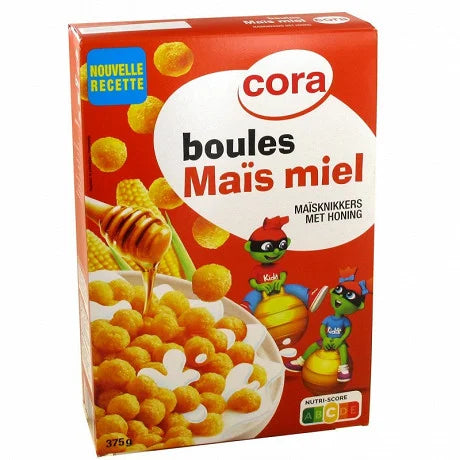 CORA Boules de mais miel 375 g