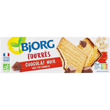 Bjorg Biscuits FourrÃ©s Chocolat noir bio 225g