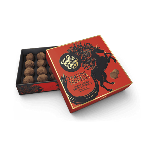 Willie's Cacao Dark Chocolate Praline Truffles with Sea Salt (110g)