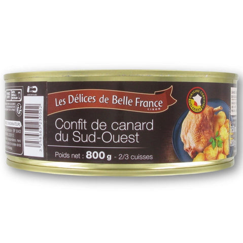 Les Delices de Belle France Confit de canard du Sud-Ouest 2/3 cuisses 800g freeshipping - Mon Panier Latin