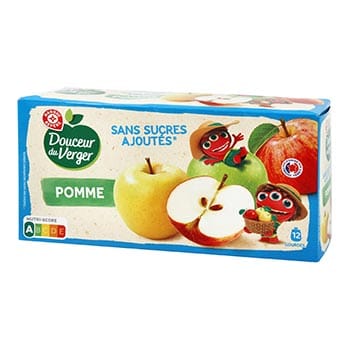 Douceur de verger Compote sans sucre ajouté Pommes - 12 gourdes x90g