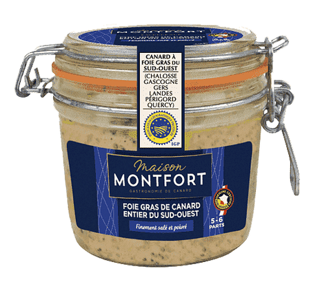 Maison Montfort Foie gras de canard entier finement sale & et poivre 155g freeshipping - Mon Panier Latin