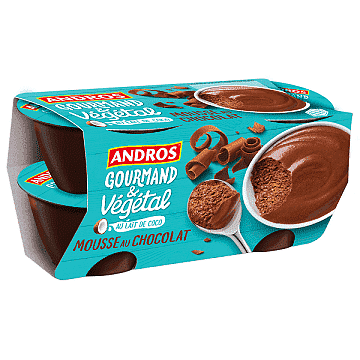 Andros Gourmand & Vegetal Mousse au Chocolat 4x55g freeshipping - Mon Panier Latin
