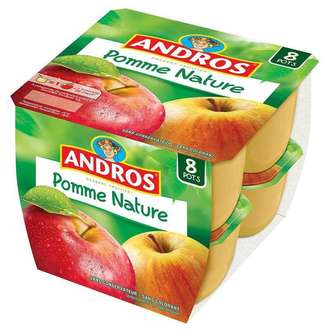 Andros - Compote pomme nature 8x100g freeshipping - Mon Panier Latin