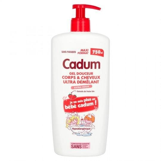 CADUM - , Gel douche enfants corps & cheveux ultra demelant parfum fraise  750ml