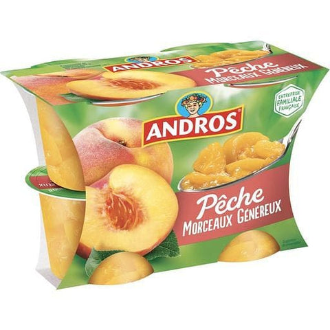 Andros - Dessert fruitier peche En morceaux 4x100g freeshipping - Mon Panier Latin