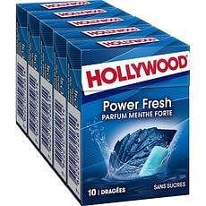 Hollywood Powerfresh chewing-gums sans sucres menthe forte 5x10 dragees 70g freeshipping - Mon Panier Latin