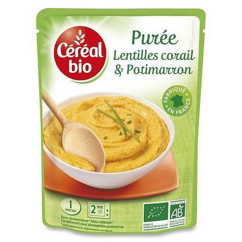 Cereal Bio Puree de lentilles corail et potimarron en poche 250g freeshipping - Mon Panier Latin