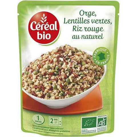 Cereal Bio Orge lentilles vertes et riz rouge au naturel en poche 250g freeshipping - Mon Panier Latin