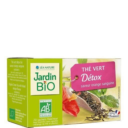 Jardin Bio Detoxifying green tea blood orange flavor 20 bags – Mon Panier  Latin