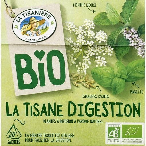 La Tisaniere Infusion bio digestion graines d'anis basilic et menthe x20