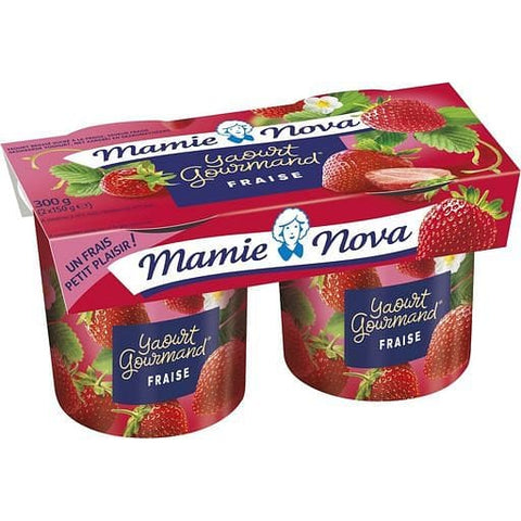 Mamie Nova Yaourt brasse a  la fraise 2x150g freeshipping - Mon Panier Latin
