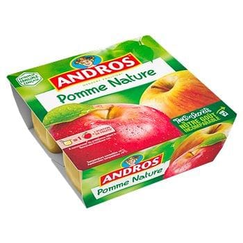 Andros - Compote pomme nature 4x100g freeshipping - Mon Panier Latin