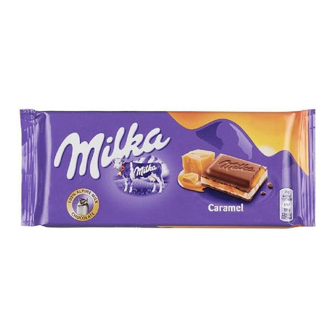 Milka Tablette de chocolat au lait fourree au caramel 100g freeshipping - Mon Panier Latin
