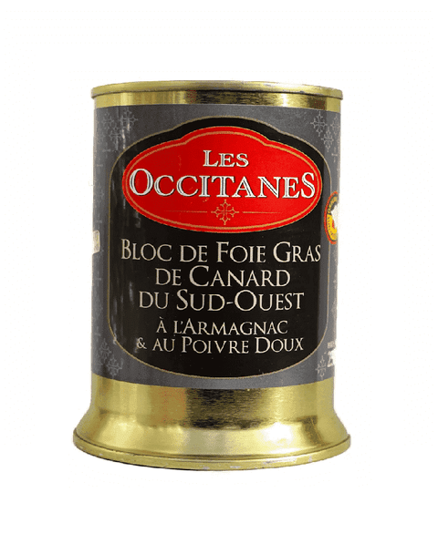 Les Occitanes Bloc de foie gras de canard du sud-ouest a  l'armagnac et au poivre doux freeshipping - Mon Panier Latin